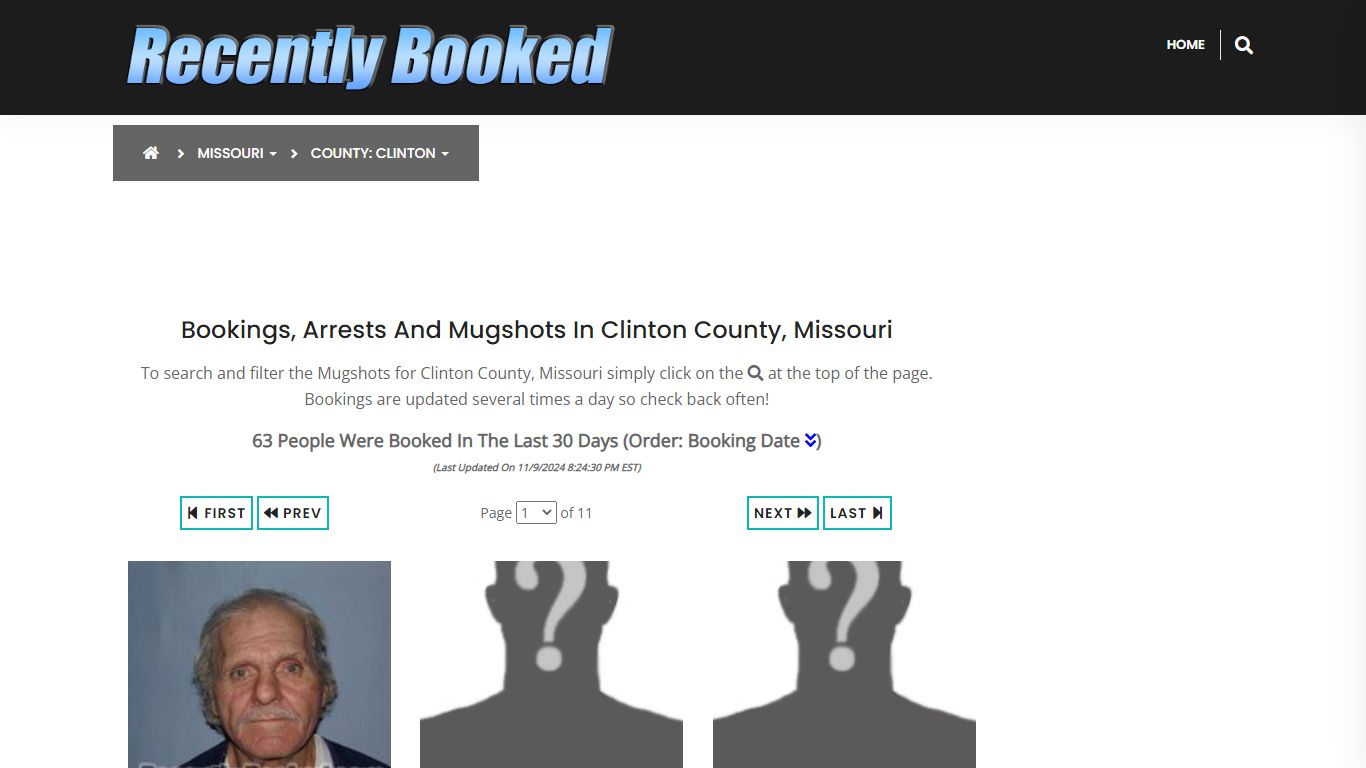 Bookings, Arrests and Mugshots in Clinton County, Missouri