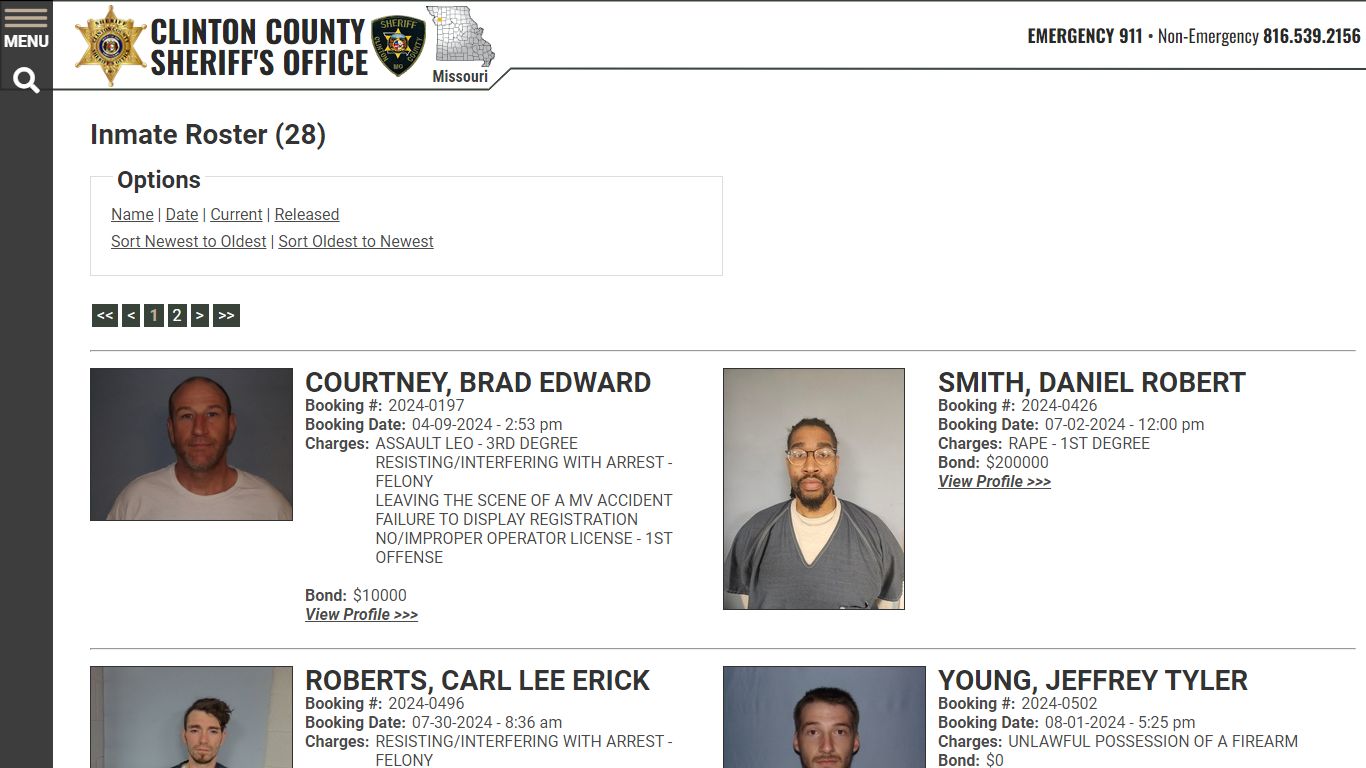 Inmate Roster - Current Inmates Booking Date Ascending - Clinton County ...