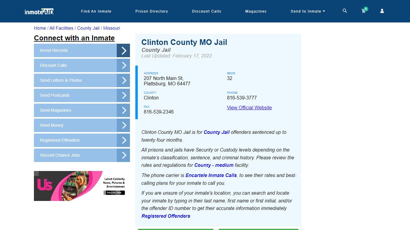 Clinton County MO Jail - Inmate Locator